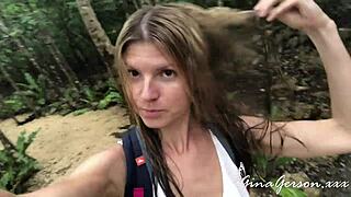 Young lesbians showing off in public