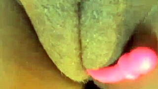 Horny wife Sexystacy7 enjoys playing with her big fat pussy