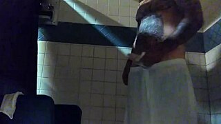 Hey, you watching me stroke this big tatted white dick in the shower?