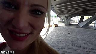 德国金发美女在汉堡停车场和厕所被猛干