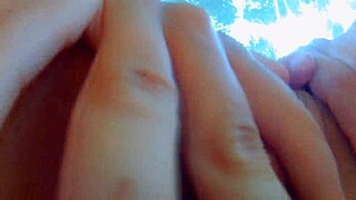 A student gets passionately made love to in the woods, with a creampie finish