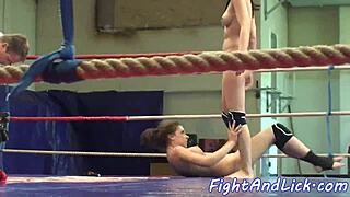 Wrestling Lezzies Dive into Pussytoying and Licking Action