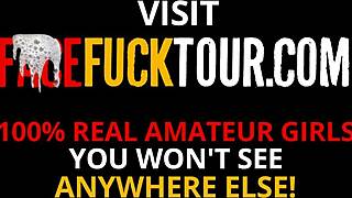 Red head Latina with cinnamon skin gets face slammed against wall