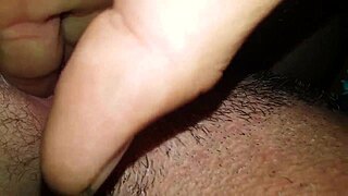 Licking my wife's sweet little pussy with intense desire