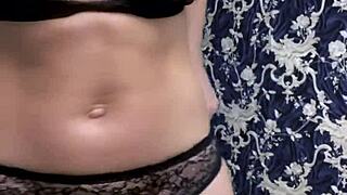 Voluptuous woman indulges in her moist intimacy