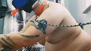 Hunky Gaywolf's wild home party with amateur puppy play