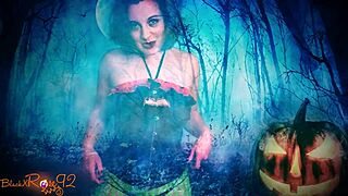 Wife enjoys amateur joi session in spooky costumes