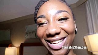 Dirty Drizzy plays with her ebony pussy, reigning as cum nut queen Quincy Roee