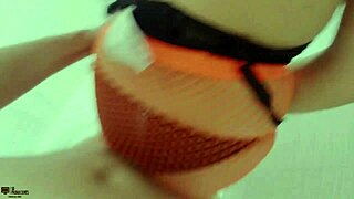 Steamy shower session with seductive stepsister Mafer in fishnet stockings