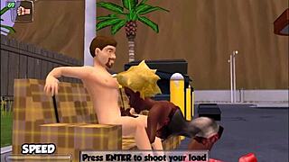 Bonetown's holiday series: Amateur wife and whore in 3D action