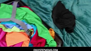 Stepmoms' voluptuous breasts ignite my desire, but I struggle to conceal it, and she's aware of it