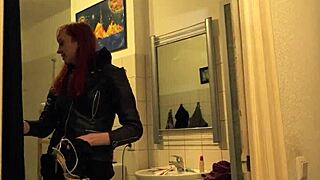 German scout discovers skinny freckled redhead Luna Thurman for outdoor casting