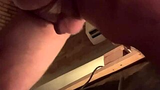 Fat white gay sissy squirts cum from intense machine fucking