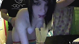 Adorable teen emo girl gets naughty on webcam