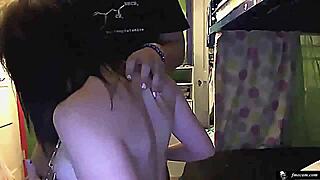 Adorable teen emo girl gets naughty on webcam