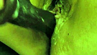 Amateur BBW wife's hairy pussy creaming at home
