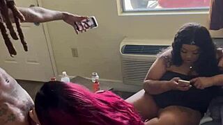 Beautiful girlfriend and wife meet for a family reunion at home