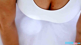Small booby homemade brunette gets big cock in her ass