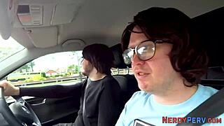 Tricked Brit's first blowjob ends in facial surprise