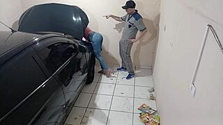 patroa e cliente transam com mecânico tarado na oficina