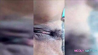 Ebony Latina guides your jerk-off with fingering in a fetish scene.