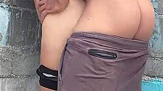 Brunette Neighbor Pinned Against Wall for Intense Amateur Encounter