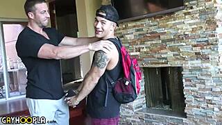 In this domination scene, the muscular alpha jock takes control and fucks the stacked gay boy's big ass.