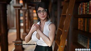 Amateur anal teen with very big tits and perfect round ass seduces librarian