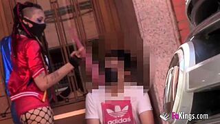 Harley Quinn Cosplayer Seduces and Blows Strangers on Street