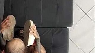 Serbian Amateur Bent Over For Bareback Doggystyle With Sneakers