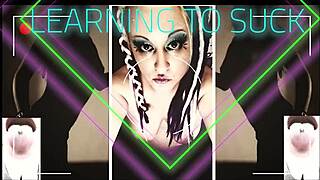 horny stepsister guides you on sucking cock so she can enjoy watching