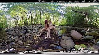 Young American brides-to-be Molly and Belle have fun outdoors with a lesbian affair.