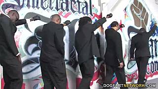 Aiden Aspen takes on wild interracial gangbang action