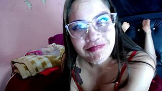 The evil wife spits out a deepthroat of a condom sucking slut.