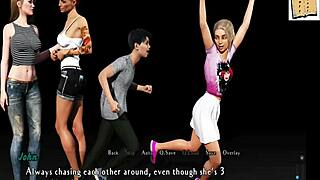 intertwined meeting alexis with brunette teen in homemade 3d anime