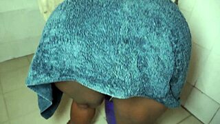 beautiful horny black girl sucks tits and dives muff!