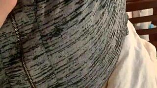 Playing with Wife's Amazing Natural Tits in Oiled Fun