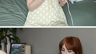 i'm masturbating with my nympho redhead using toys on her shaved pussy