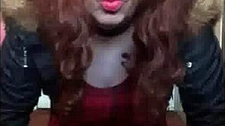 A bisexual crossdresser has sex with an object in his anal vagina and then sucks it clean.