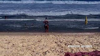 Aphrodite enjoys a hot pool scene with a beach view in this adult movie.
