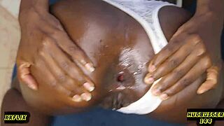 ebony teen 18+ loves anal fuck in the kitchen before food