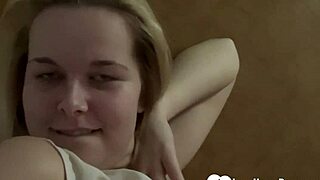 Sexy blonde fingers herself while changing in homemade clip