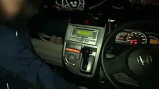 Amateur Japanese Couple Gets Naughty in Car at Midnight