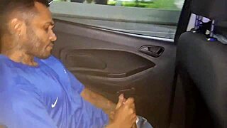 Amateur gay blowjob action in Uber on my way back home