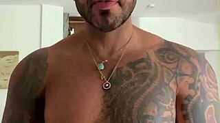 viktor rom shows off tattooed muscles in solo dance