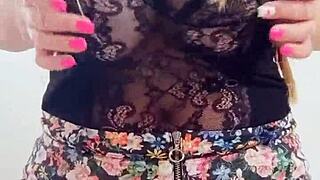 Hot 18-Year-Old In College Outfit Masturbating