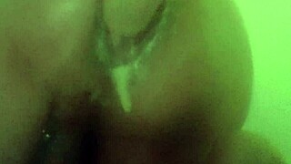 Feeling the pleasure of my strapon in her little ass.