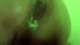 Feeling the pleasure of my strapon in her little ass.