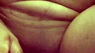 rea in a sexy masquerade mask fucks her shaved pussy with a dildo, sucking it too! 😍