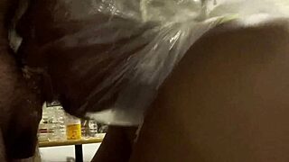 Black Bitch with Bag on Head Pukes on Small Dick